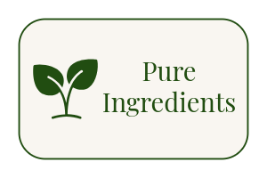 Logo featuring the text 'Pure Ingredients' alongside two green leaves.
